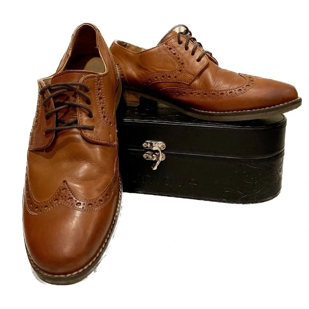 Nunn Bush Mens Leather Wingtip Derby 8.5M